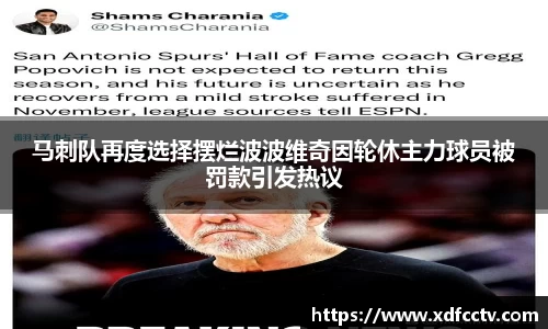 马刺队再度选择摆烂波波维奇因轮休主力球员被罚款引发热议